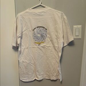 Men's White Graphic Short Sleeve Tee with Spiral Print